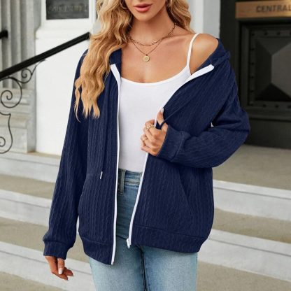 Casual Cozy Style Drawstrings Hoodie - Image 5