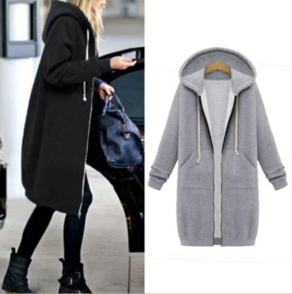 Cozy Comfort Loose Fit Hooded Coat - Image 3
