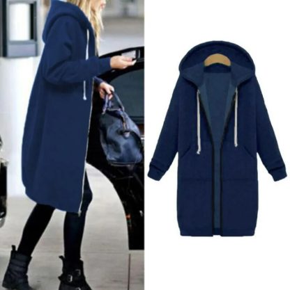 Cozy Comfort Loose Fit Hooded Coat - Image 4