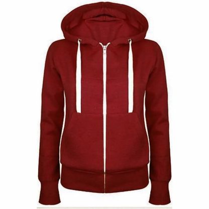 Simple Drawstring Hooded Coats - Image 5