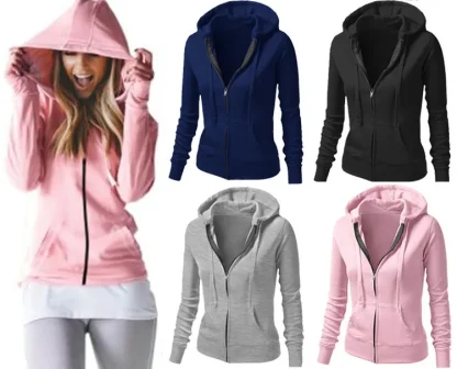 Simple Drawstring Hooded Coats - Image 6