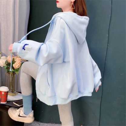 Loose Sweatshirts Zipper Hoody - Image 2