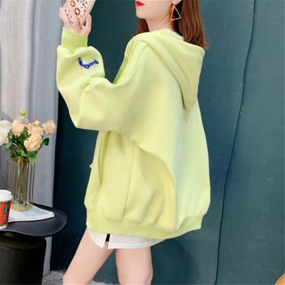 Loose Sweatshirts Zipper Hoody - Image 3