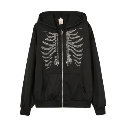 Women's Retro Hooded with Rhinestones - Image 7