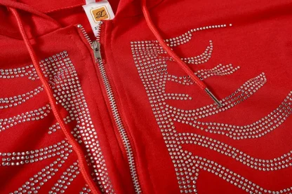 Women's Retro Hooded with Rhinestones - Image 9