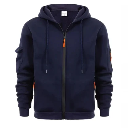 Casual Plain Hoodie with Pockets - Image 2